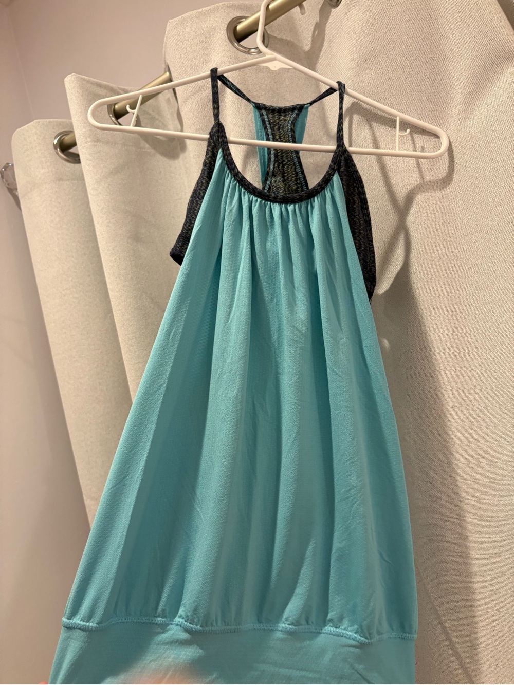 lululemon athletica Teal and Black Racerback Muscle Tank